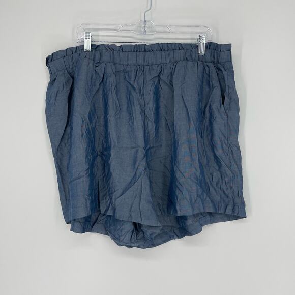 Torrid High-Waisted Blue Chambray Shorts Size 2X - Picture 2 of 5